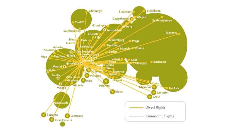 Карта полетов Vueling